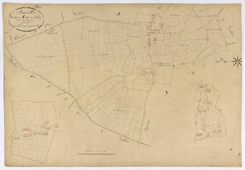 Bazolles, cadastre ancien : plan parcellaire de la section A dite de Jailly, feuille 5