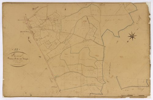 Béard, cadastre ancien : plan parcellaire de la section A dite des Usages, feuille 2