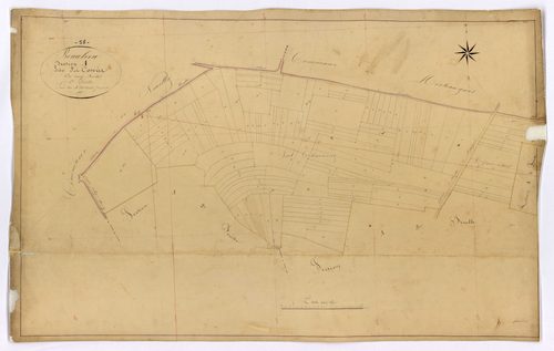 Beaulieu, cadastre ancien : plan parcellaire de la section A dite des Corvées, feuille 1