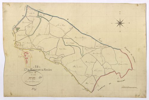 Beaumont-la-Ferrière, cadastre ancien : plan parcellaire de la section C dite du Petit Sauvage