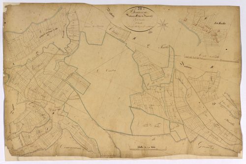 Beuvron, cadastre ancien : plan parcellaire de la section B dite de Beuvron, feuille 1