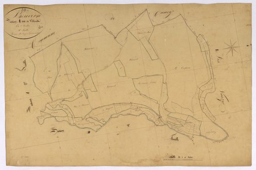 Beuvron, cadastre ancien : plan parcellaire de la section A dite de Villiers, feuille 1