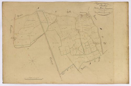 Biches, cadastre ancien : plan parcellaire de la section A dite de Maupertuis, feuille 2