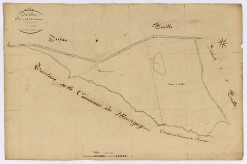 Biches, cadastre ancien : plan parcellaire de la section C dite d'Acours, feuille 4