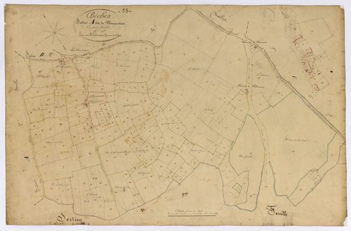 Biches, cadastre ancien : plan parcellaire de la section A dite de Maupertuis, feuille 4