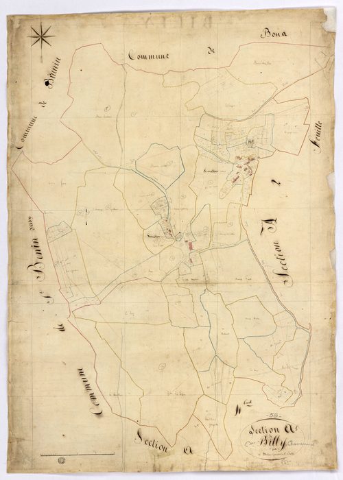 Billy-Chevannes, cadastre ancien : plan parcellaire de la section A dite de Billy, feuille 1