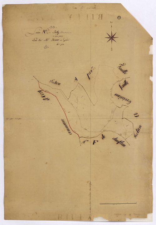 Billy-Chevannes, cadastre ancien : plan parcellaire de la section A dite de Billy, feuille 4
