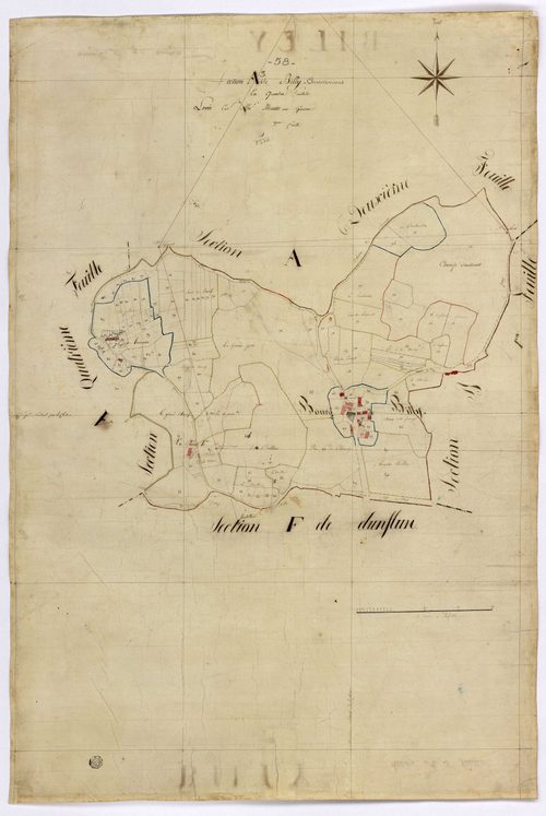 Billy-Chevannes, cadastre ancien : plan parcellaire de la section A dite de Billy, feuille 3