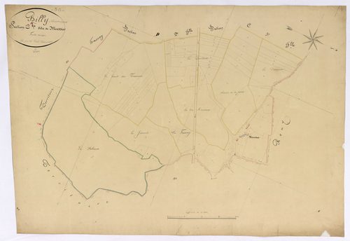 Billy-Chevannes, cadastre ancien : plan parcellaire de la section H dite de Mussier
