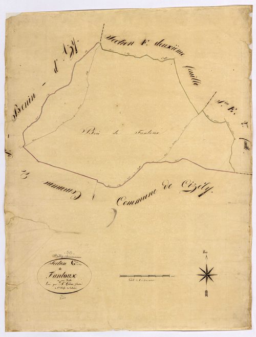 Billy-Chevannes, cadastre ancien : plan parcellaire de la section G dite de Fantoux