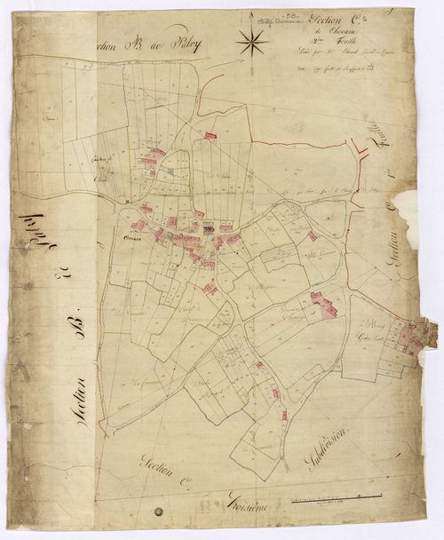 Billy-Chevannes, cadastre ancien : plan parcellaire de la section C dite de Chevannes, feuille 2