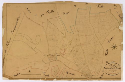Billy-sur-Oisy, cadastre ancien : plan parcellaire de la section B dite de la Mothe, feuille 2