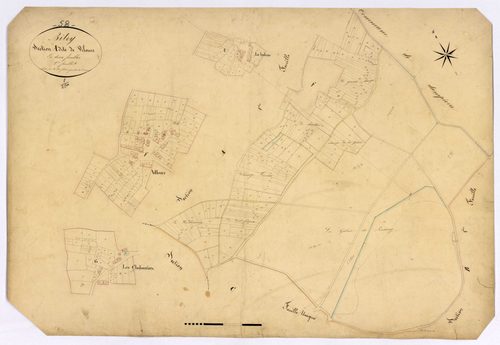 Bitry, cadastre ancien : plan parcellaire de la section A dite de Vilours, feuille 2