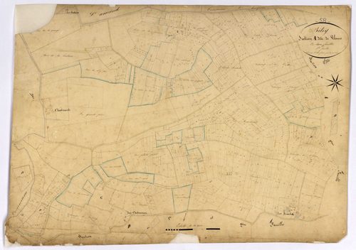 Bitry, cadastre ancien : plan parcellaire de la section A dite de Vilours, feuille 1