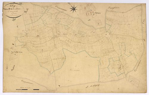 Bitry, cadastre ancien : plan parcellaire de la section B dite de Malicorne, feuille 2