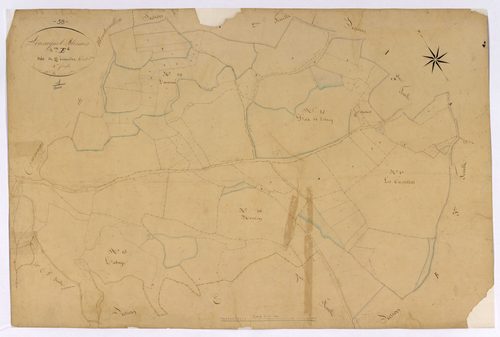 Blismes, cadastre ancien : plan parcellaire de la section E dite de Quincize, feuille 4