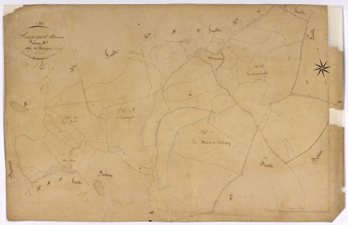Blismes, cadastre ancien : plan parcellaire de la section B dite de Poussignol, feuille 2