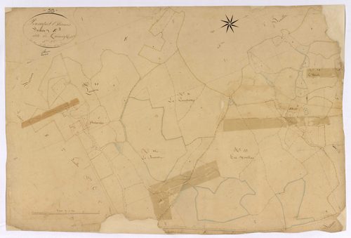 Blismes, cadastre ancien : plan parcellaire de la section E dite de Quincize, feuille 3