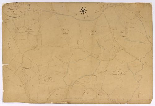 Blismes, cadastre ancien : plan parcellaire de la section E dite de Quincize, feuille 1