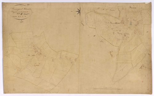 Blismes, cadastre ancien : plan parcellaire de la section A dite de Blismes, feuille 3, développement