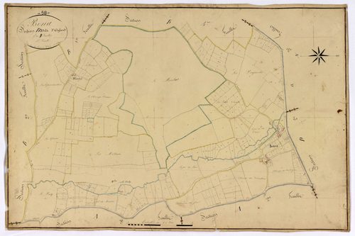 Bona, cadastre ancien : plan parcellaire de la section B dite d'Agland, feuille 3
