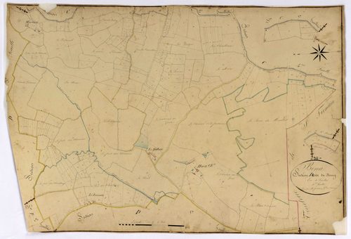 Bona, cadastre ancien : plan parcellaire de la section D dite du Bourg, feuille 4