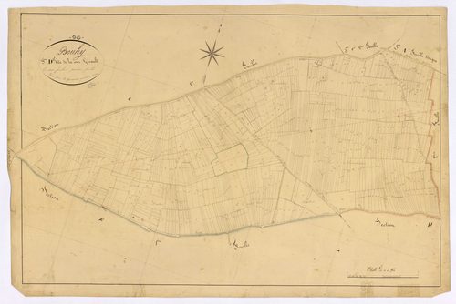Bouhy, cadastre ancien : plan parcellaire de la section D dite de la Cour Girault, feuille 1