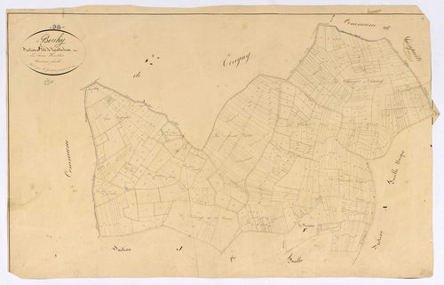 Bouhy, cadastre ancien : plan parcellaire de la section J dite de Grattechien, feuille 2