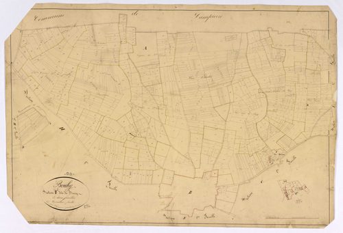 Bouhy, cadastre ancien : plan parcellaire de la section I dite du Bourg, feuille 2
