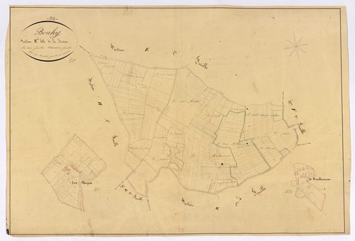 Bouhy, cadastre ancien : plan parcellaire de la section E dite de la Brosse, feuille 2