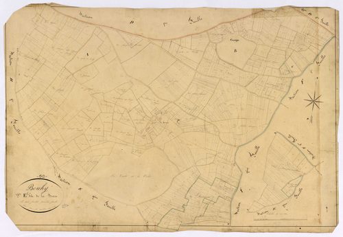 Bouhy, cadastre ancien : plan parcellaire de la section E dite de la Brosse, feuille 1