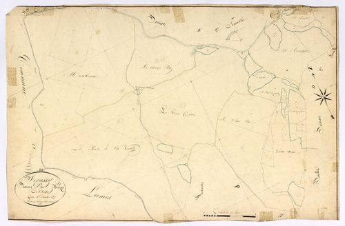 Brassy, cadastre ancien : plan parcellaire de la section D dite de Brizon, feuille 1