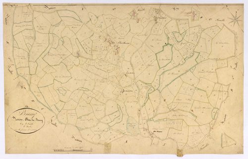 Brassy, cadastre ancien : plan parcellaire de la section A dite du Bourg, feuille 2