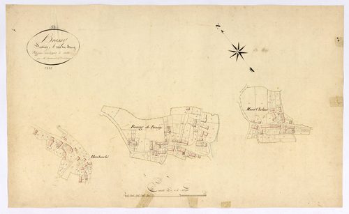 Brassy, cadastre ancien : plan parcellaire de la section A dite du Bourg, feuille 2, développement