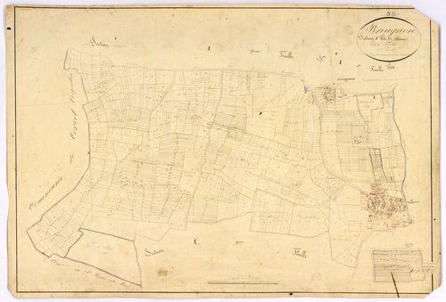 Breugnon, cadastre ancien : plan parcellaire de la section C dite de Villaine, feuille 1
