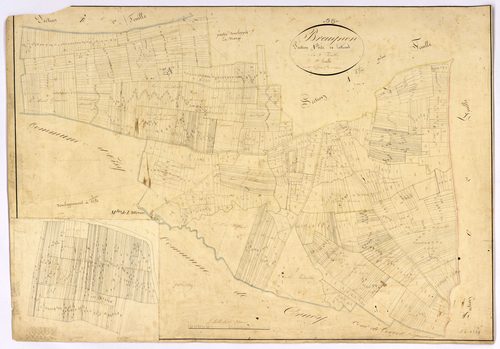 Breugnon, cadastre ancien : plan parcellaire de la section A dite de Lattreaut, feuille 1
