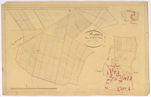 Breugnon, cadastre ancien : plan parcellaire de la section C dite de Villaine, feuille 1, développement
