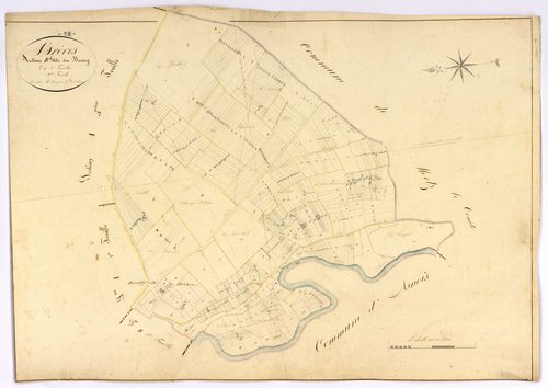 Brèves, cadastre ancien : plan parcellaire de la section B dite du Bourg, feuille 2