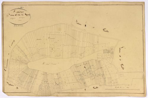 Brèves, cadastre ancien : plan parcellaire de la section B dite du Bourg, feuille 1, développement 3
