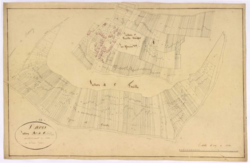 Brèves, cadastre ancien : plan parcellaire de la section A dite de Jardy, feuille 1 et de la section C dite de Suryonne, développement