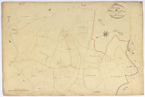 Brinay, cadastre ancien : plan parcellaire de la section B dite de Brinay, feuille 2