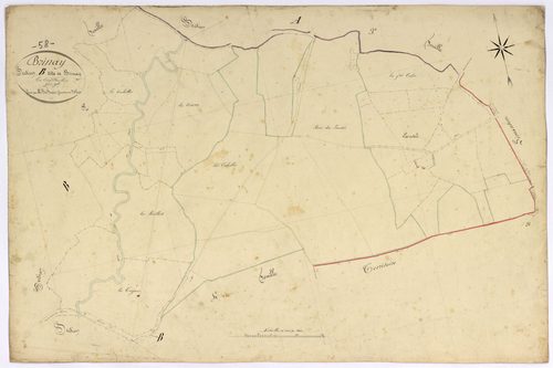 Brinay, cadastre ancien : plan parcellaire de la section B dite de Brinay, feuille 3