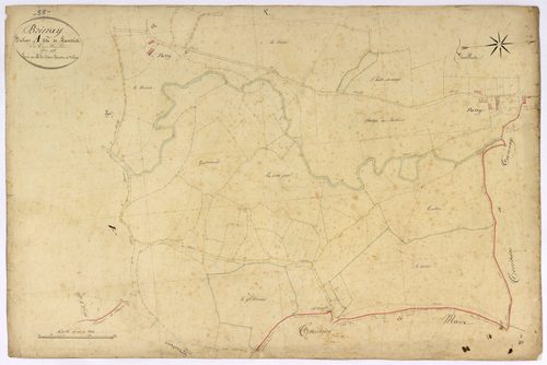 Brinay, cadastre ancien : plan parcellaire de la section A dite de Landés, feuille 2