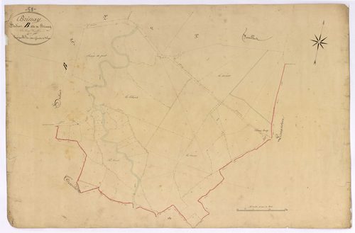 Brinay, cadastre ancien : plan parcellaire de la section B dite de Brinay, feuille 4