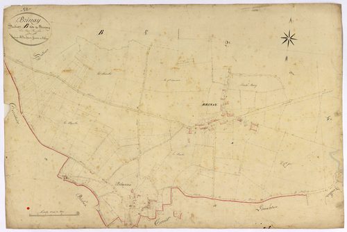 Brinay, cadastre ancien : plan parcellaire de la section B dite de Brinay, feuille 5