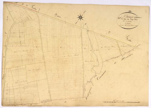 Brinon-sur-Beuvron, cadastre ancien : plan parcellaire de la section C dite du Lion d'Or, feuille 1