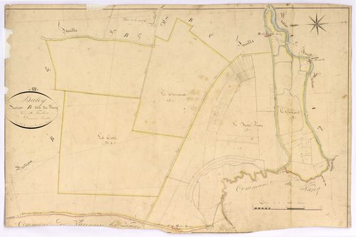 Bulcy, cadastre ancien : plan parcellaire de la section B dite du Bourg, feuille 2