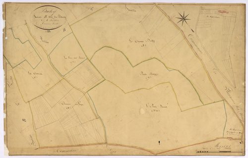 Bulcy, cadastre ancien : plan parcellaire de la section B dite du Bourg, feuille 3