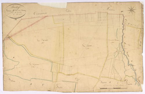 Bulcy, cadastre ancien : plan parcellaire de la section B dite du Bourg, feuille 4