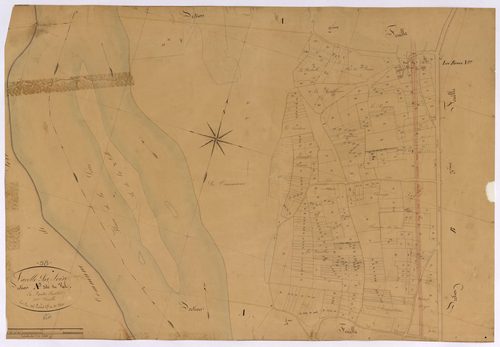 La Celle-sur-Loire, cadastre ancien : plan parcellaire de la section A dite du Val, feuille 3